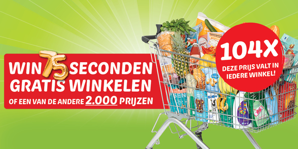 Win 75 seconden gratis winkelen