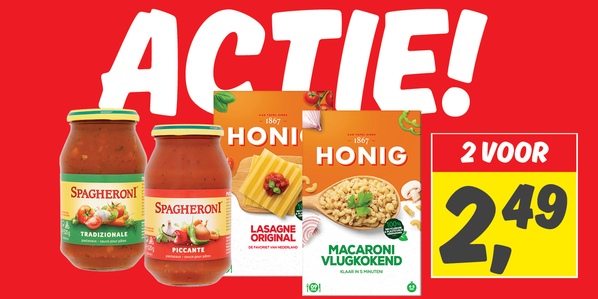 Honig pasta, Heinz pastasaus of Spagheroni