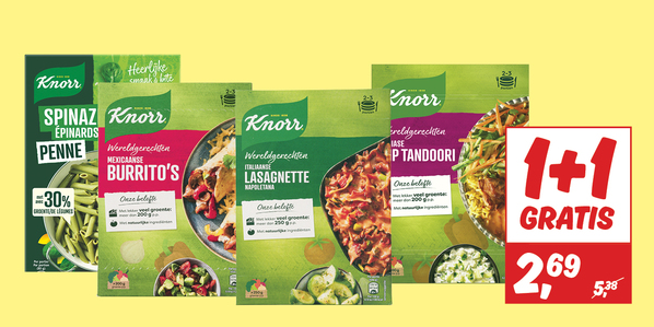 Knorr wereldgerechten of pasta