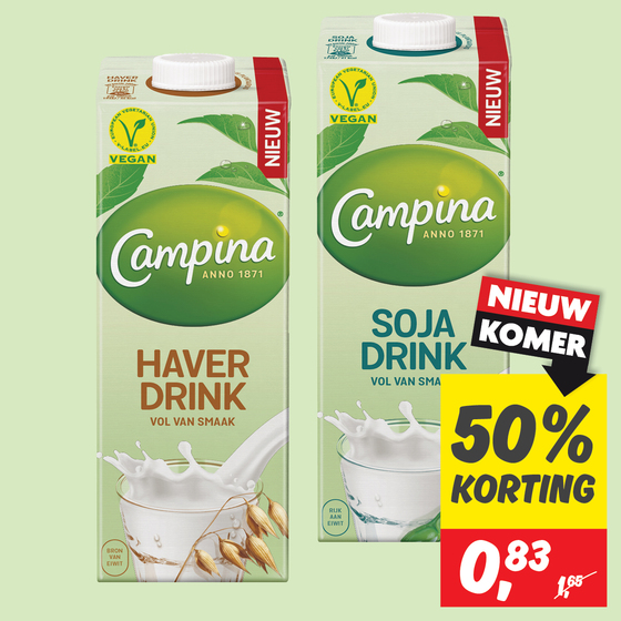 Campina plantaardig haver- of sojadrink