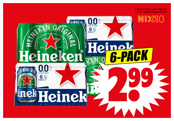 Heineken pilsener of 0,0%