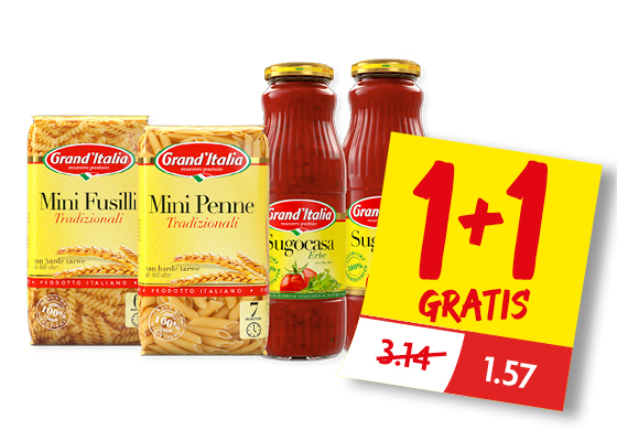 Grand'italia mini pasta of Sugocasa. Alle varianten.