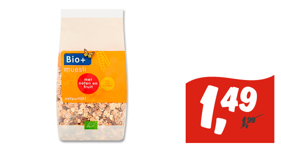 Muesli noten en fruit