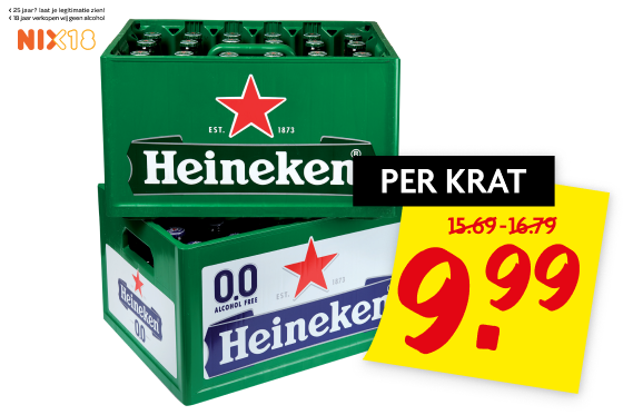 Heineken pilsener of 0.0%