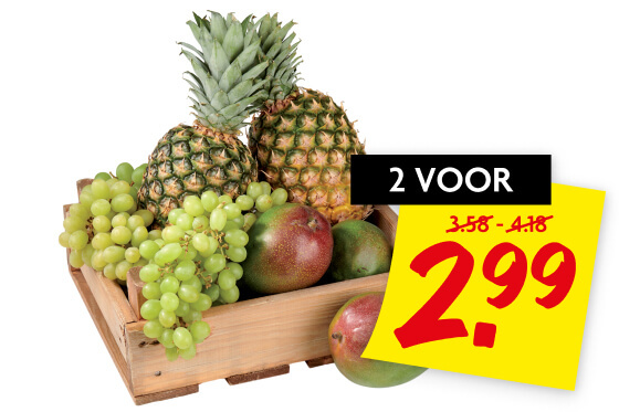 Grote mango, del Monte ananas of 1 de Beste pitloze witte druiven