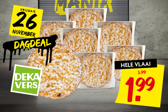 Appelkruimelvlaai. Voor 6-8 personen.