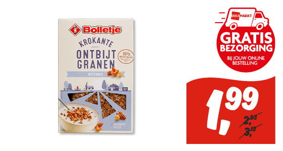 Bolletje krokante ontbijtgranen