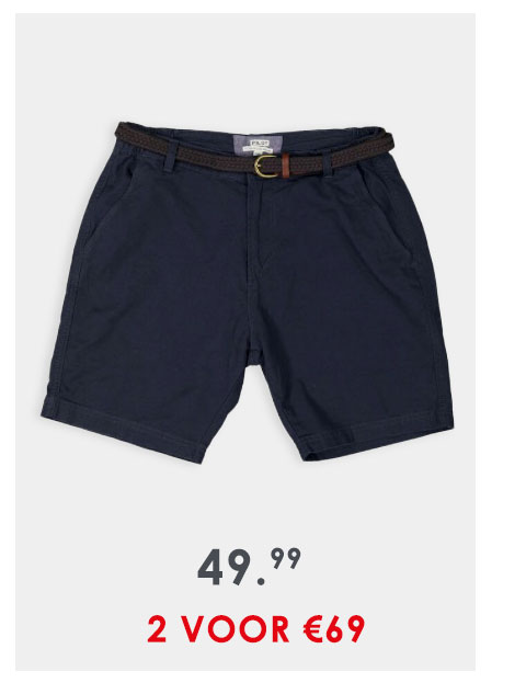 Pilot blauw short 2 voor 69