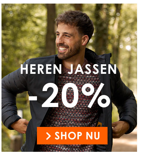 Heren jassen 20 procent korting