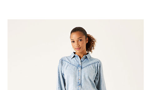 denim blouse