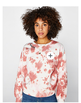 Bekijk Yezz sweater met tie dye roze