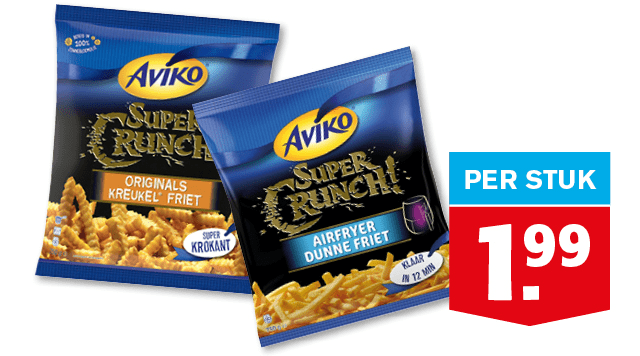 Aviko SuperCrunch, puree, Grip 'n Dip of churros