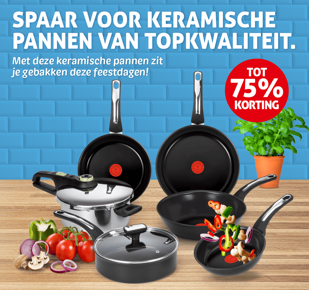 Spaar nu voor Tefal pannen