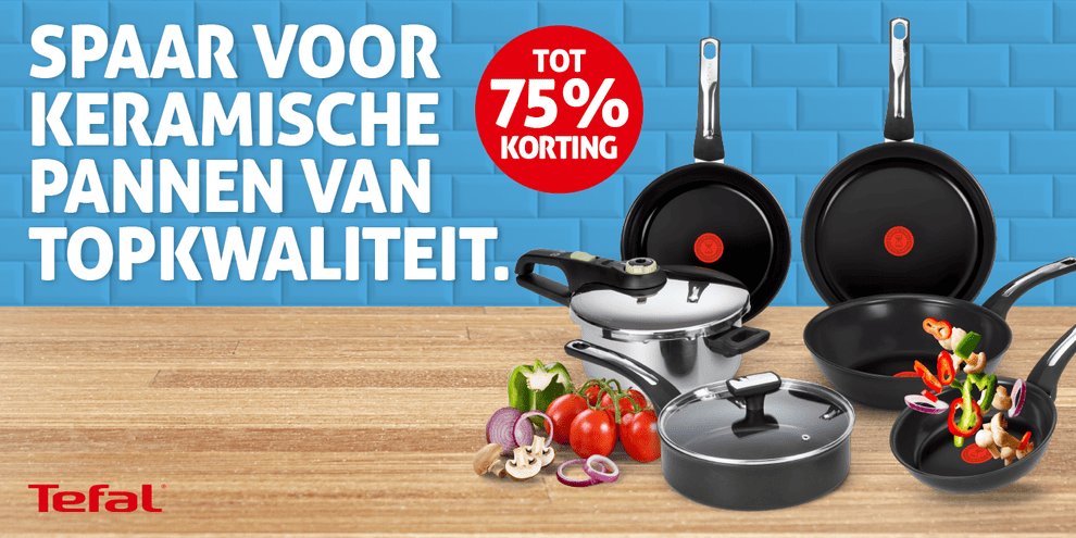 Spaar nu voor Tefal pannen