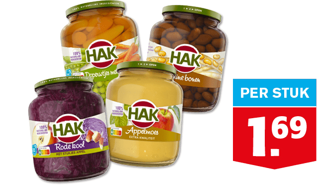 HAK groente, appelmoes, stazak of Mexicanez