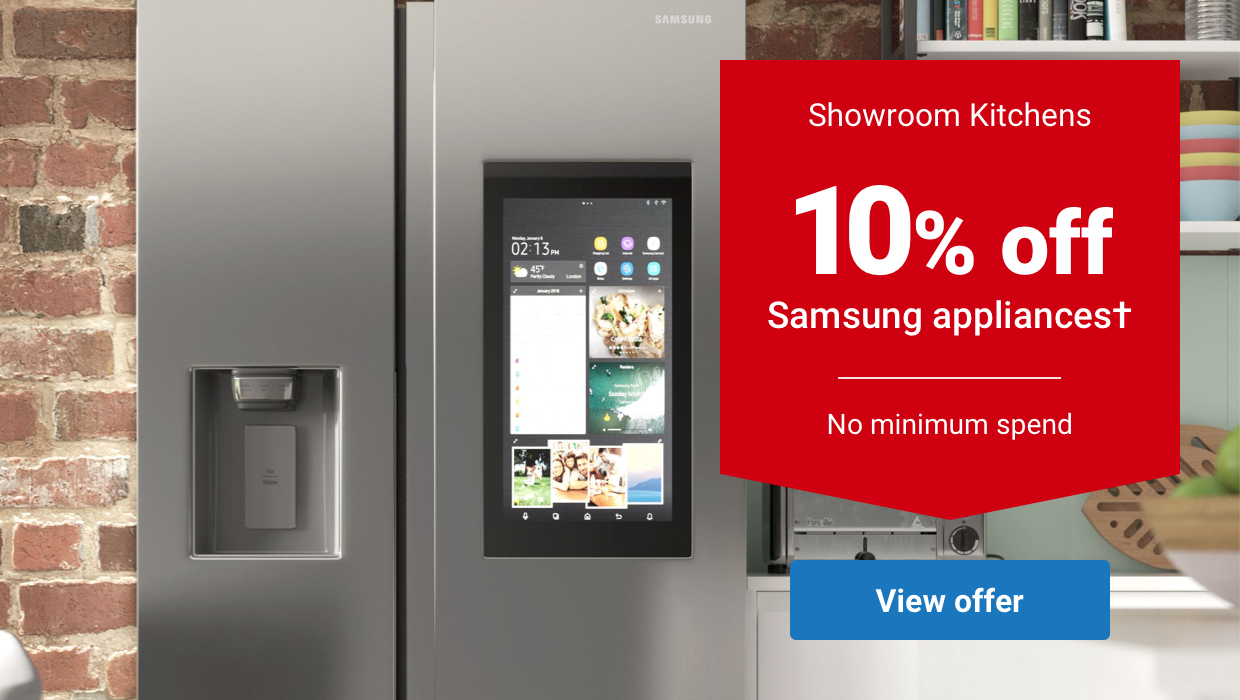 Showroom Kitchens 10% off Samsung appliancest No minimum spend 