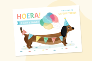 Verjaardagskaart met hond