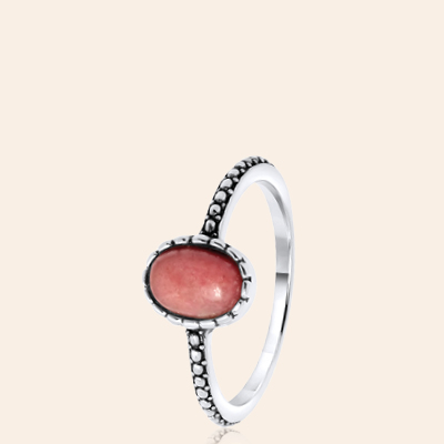 Zilveren ring met Gemstone rhodonite