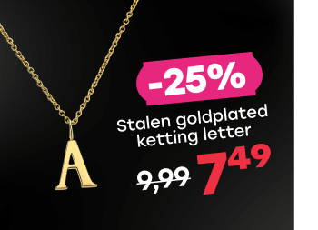 Stalen goldplated ketting letter