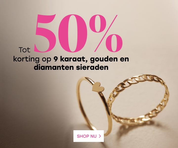 tot 50% korting op 9 karaat, gouden en diamanten sieraden