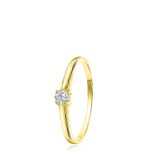 zilver, ring, dames, goldplated, swarovski