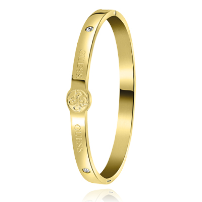 Guess stalen goldplated bangle 4G logo