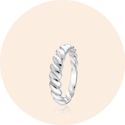 Zilveren ring twisted