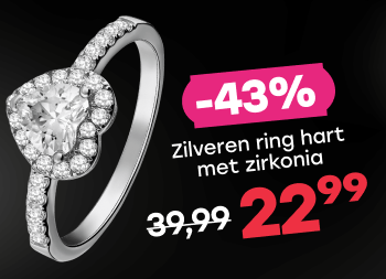 Zilveren ring hart met zirkonia