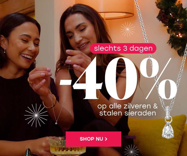 40% korting op zilveren en stalen sieraden