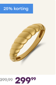 14 karaat geelgouden ring croissant