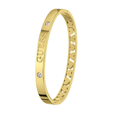 Guess stalen goldplated bangle armband Heart