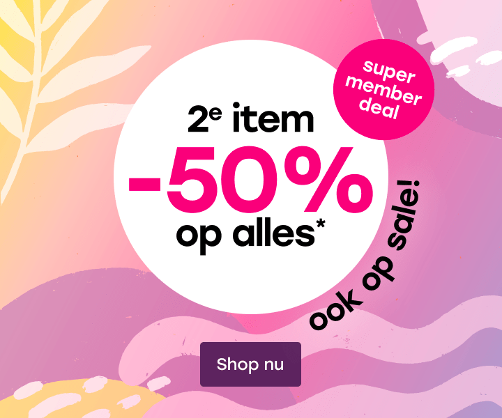 50% korting op het 2e artikel