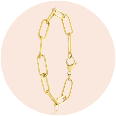 Stalen 18 karaat goldplated armband Elaine