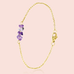 Stalen goldplated armband met amethyst