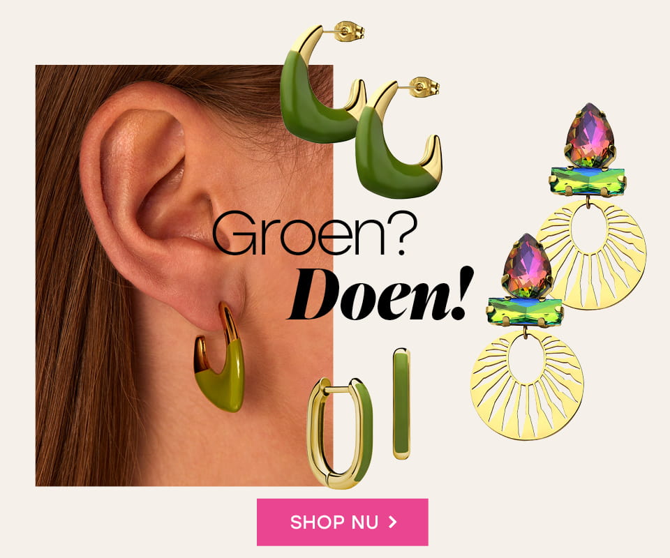 groene oorbellen