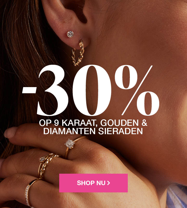 9k, goud en diamant 30% korting