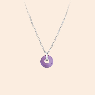 Stalen ketting met amethyst