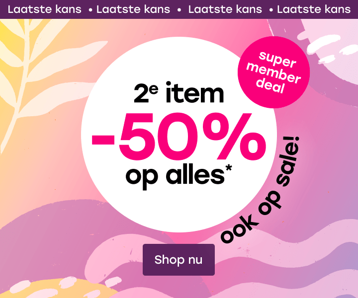 50% korting op het 2e artikel