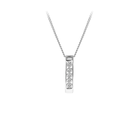 14 Karaat witgouden ketting met diamant