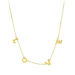 Zilveren ketting LOVE goldplated