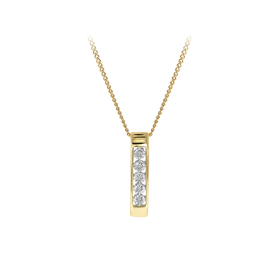 14 Karaat geelgouden ketting met diamant 0,01ct