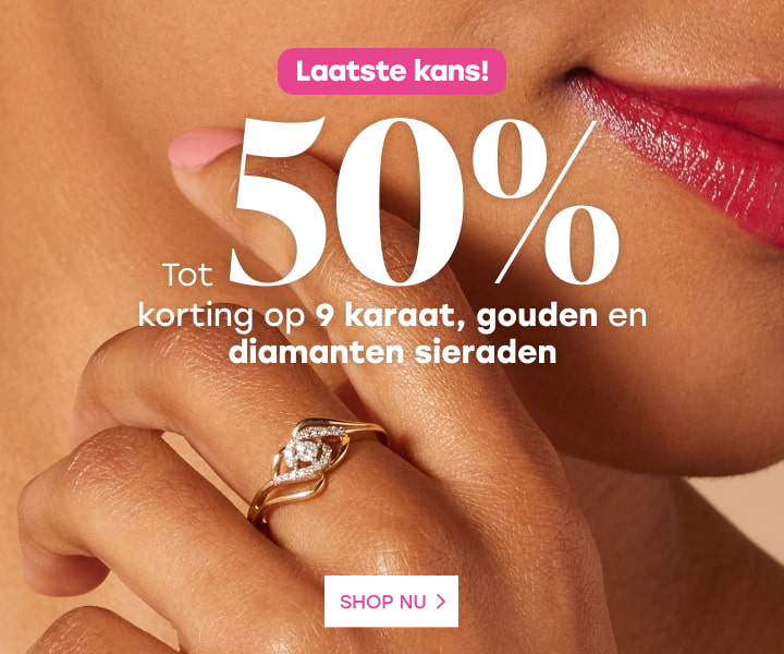 tot 50% korting op 9 karaat, gouden en diamanten sieraden