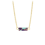 Purple Jasper Turquois stalen goldplated ketting