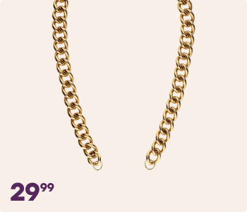 Stalen goldplated charm ketting gourmet