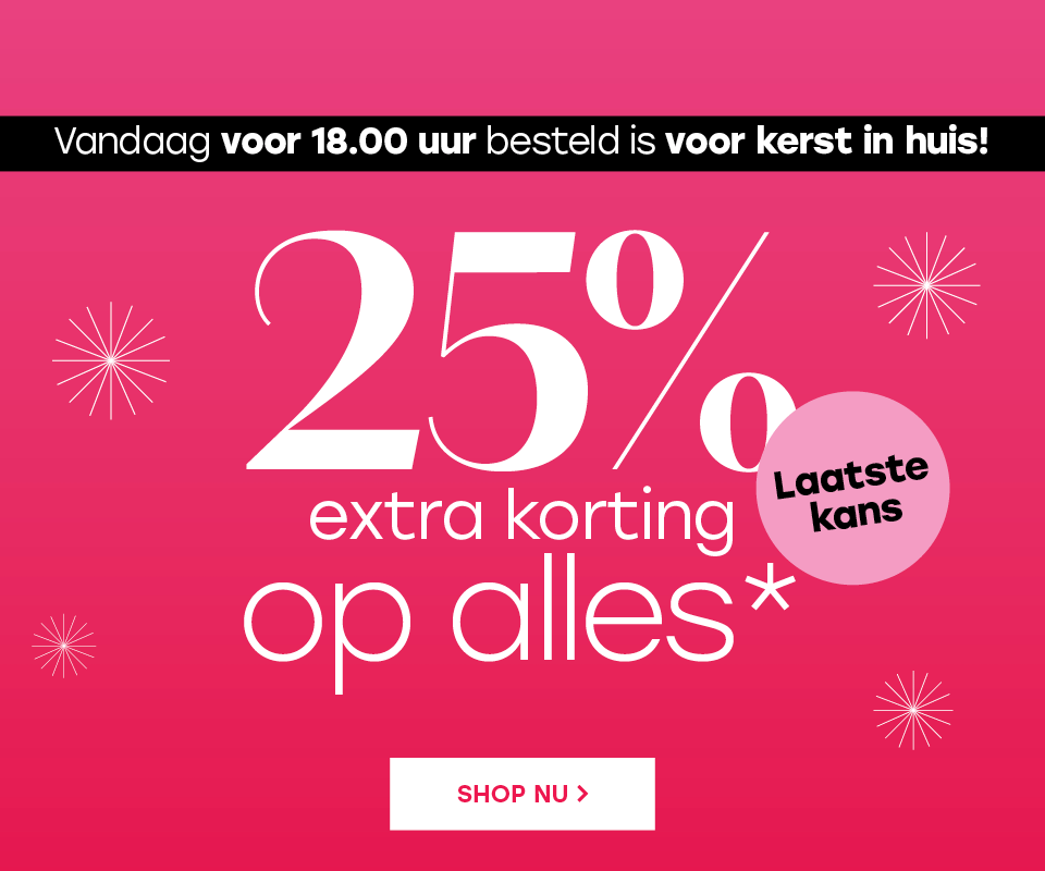 25% extra korting op alles