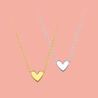 Gerecycled zilveren ketting hart