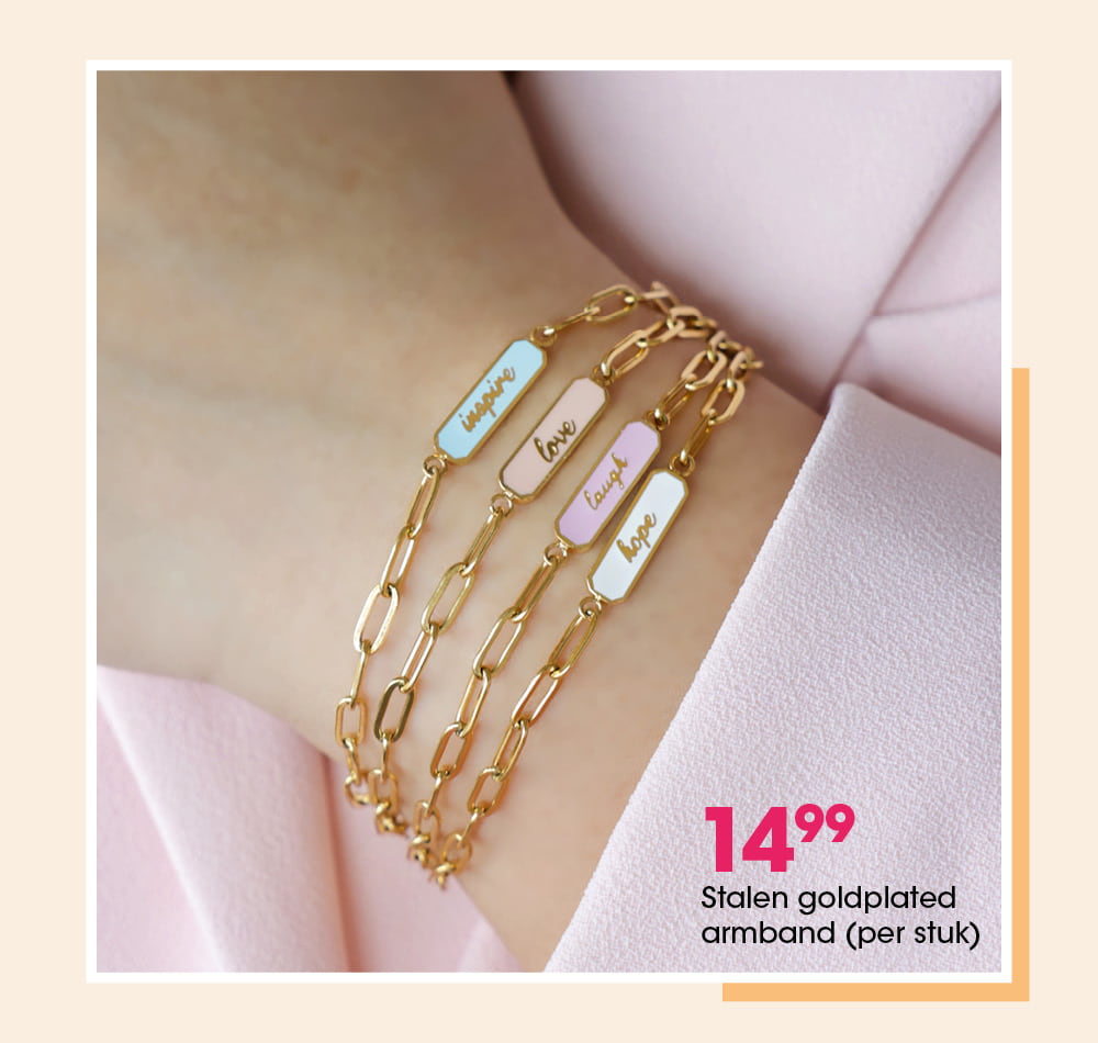 stalen goldplated armbanden