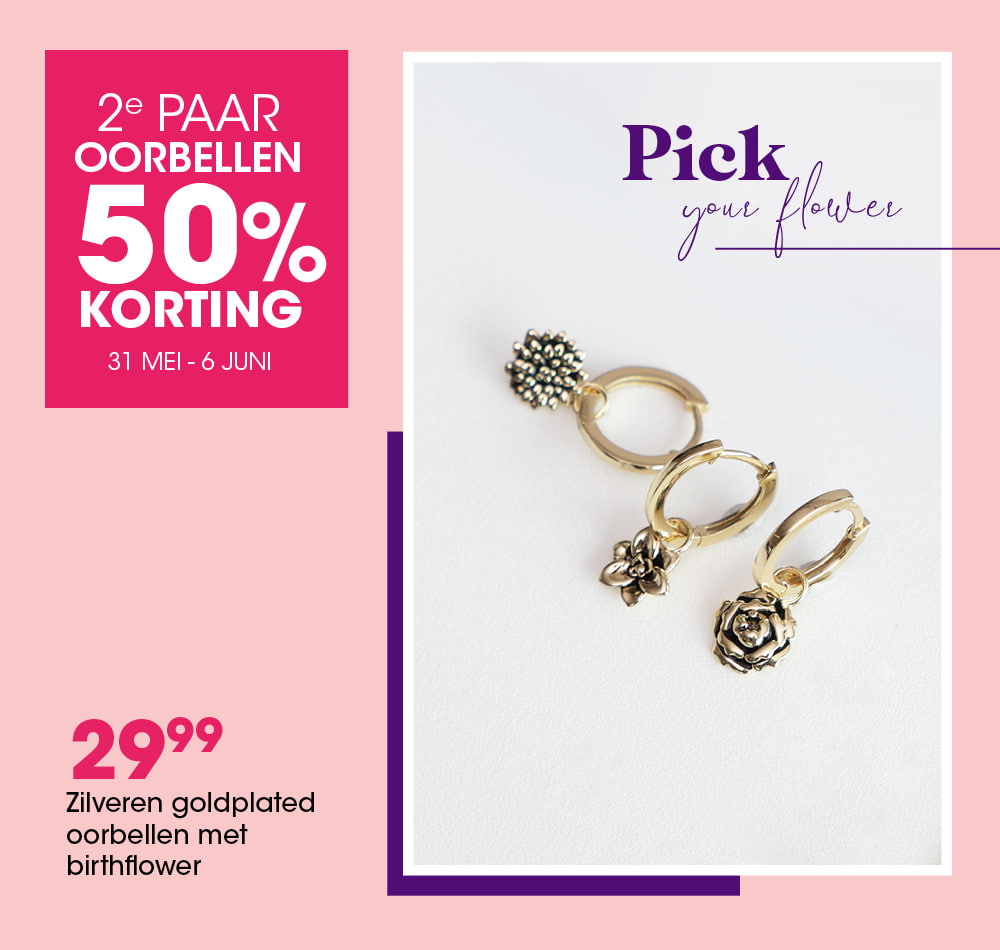 birthflower kettingen en oorbellen