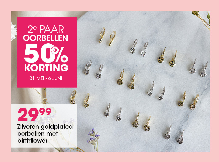 birthflower kettingen en oorbellen