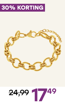 Stalen goldplated armband glad breed
